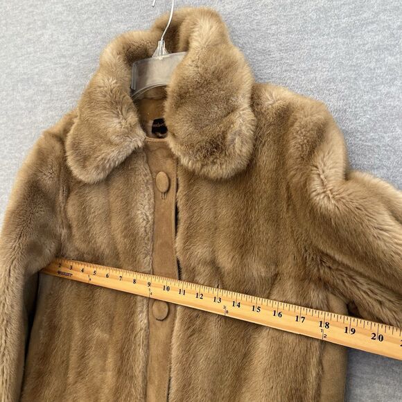 Tissavel France Faux Fur & Suede Coat S/M Luxury Old Money Chic England Vtg 70s - Picture 5 of 14